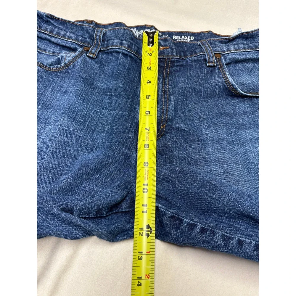 Wrangler Relaxed Boot Jeans Mens 36x32 Dark‎ Wash Denim Fly Casual